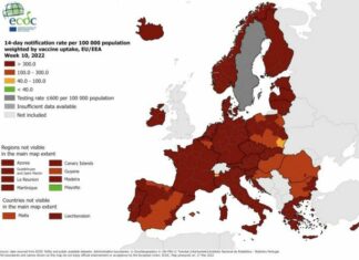 Χάρτης ECDC: Μικρή βελτίωση επιδημιολογικής κατάστασης στην Ανατολική Ευρώπη