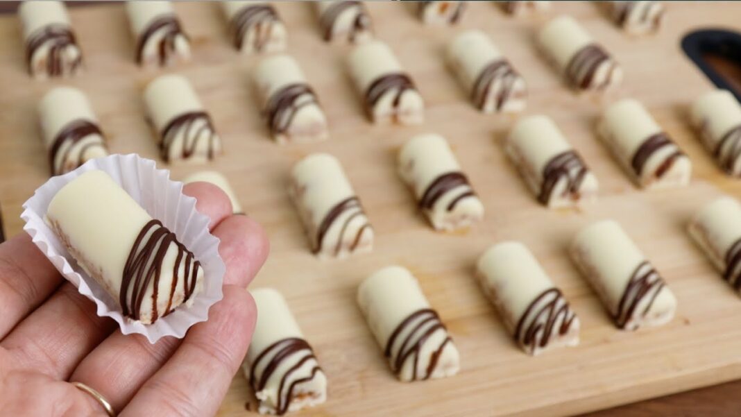 Σοκολατάκια γεμιστά με τριμμένα μπισκότα και καρύδια